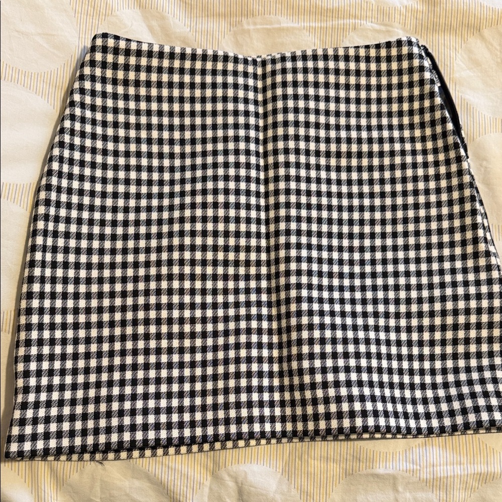 & Other Stories Black and White Gingham Mini Skirt